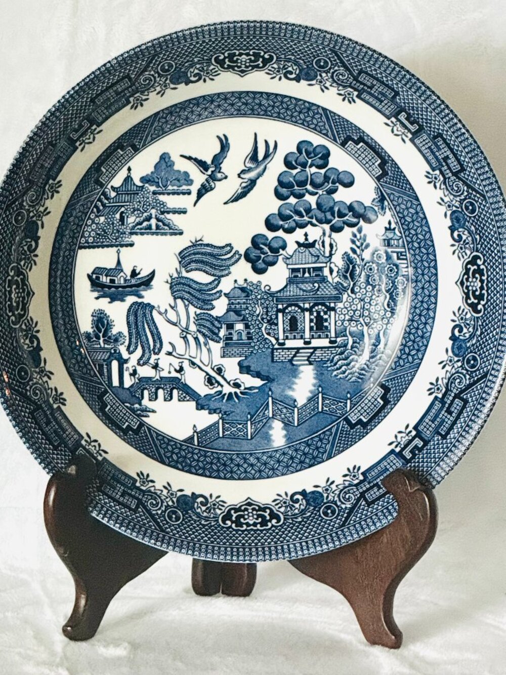 Churchill Blue Willow Ware 9" Vegetable Serving Bowl Set 2 England READ